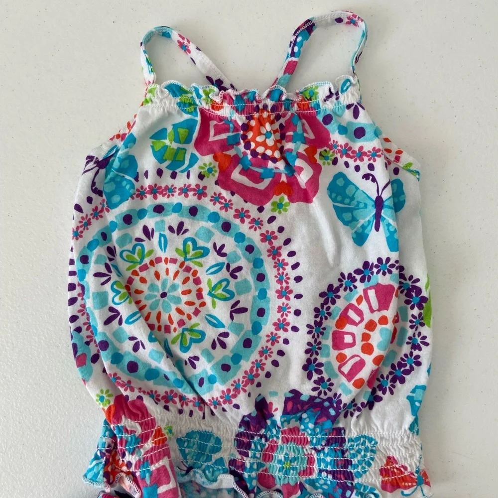 EUC‎ | Children’s Place girl’s multicolor butterfly tank skirt set 12-18 months - Picture 2 of 8